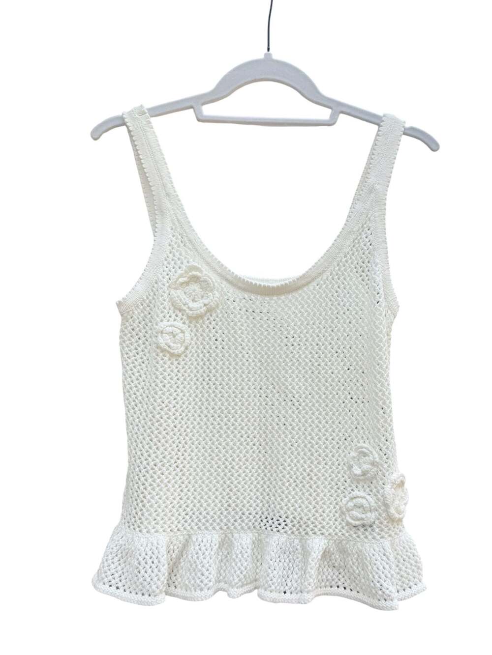 Old Navy Women's Crochet Floral Detail Peplum Tank Top